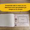 Página interior del cuento mostrando la dedicatoria personalizada escrita por mamá o papá para su hijo/a.