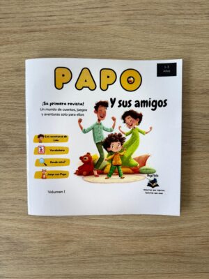 Portada colorida de la revista infantil "Papo y sus amigos" ideal para niños de 1 a 3 años