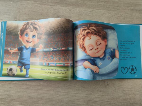 Descripción del cuento infantil personalizado "La Magia del Estadio", ideal para fomentar valores y sueños