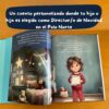 libro-abierto-cuento-navidad-preparativos-regalos : Libro abierto con escenas mágicas del Polo Norte y preparativos de regalos para la Navidad