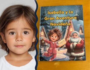 Portada del cuento infantil personalizado “La Gran Aventura Navideña” con temática mágica y navideña